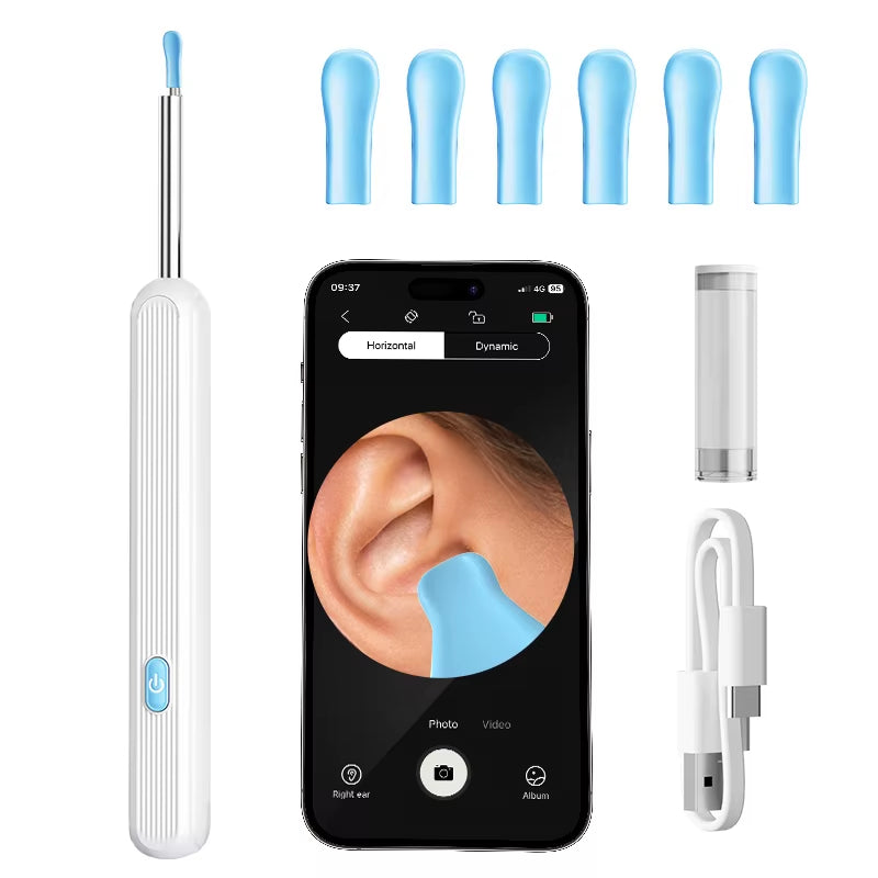 Visual Ear Wax Cleaner with Camera Safe Earwax Removal Endoscope with 5M Camera Luminous Otoscope Ear Cleaning Tools Ear Care