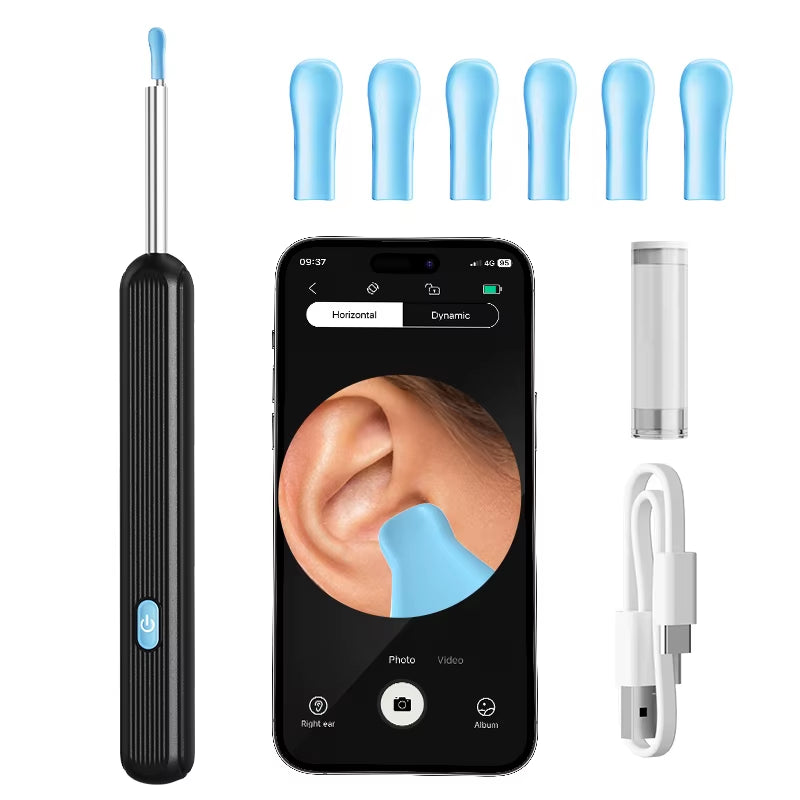 Visual Ear Wax Cleaner with Camera Safe Earwax Removal Endoscope with 5M Camera Luminous Otoscope Ear Cleaning Tools Ear Care