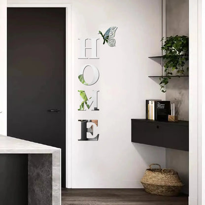 HOME Home Logo 3D Mirror Wall Sticker, Entrance Decoration, Home Decoration
