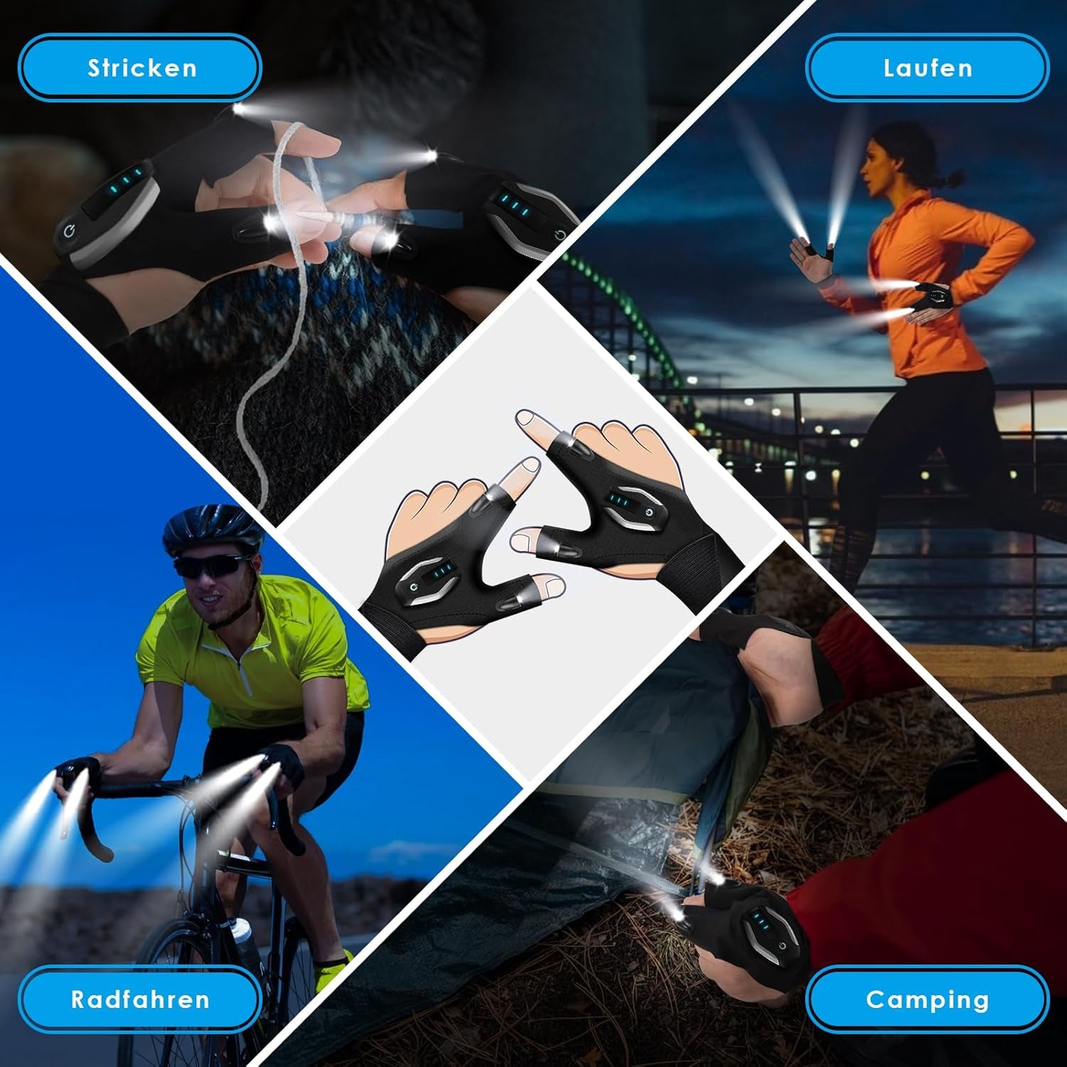 Gifts for Men Flashlight Gloves, Personalized Anniversary Birthday Gifts for Him, Rechargeable Flashlight Gloves for Him Husband Boyfriend Dad, Cool Gadgets Gifts for Men Who Have Everything