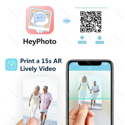 HPRT MT53 Portable Mni Mobile Pocket Printer BT Wireless Photo Printer with Zink Technology 2X3 Inch Color Photo Printer Maker
