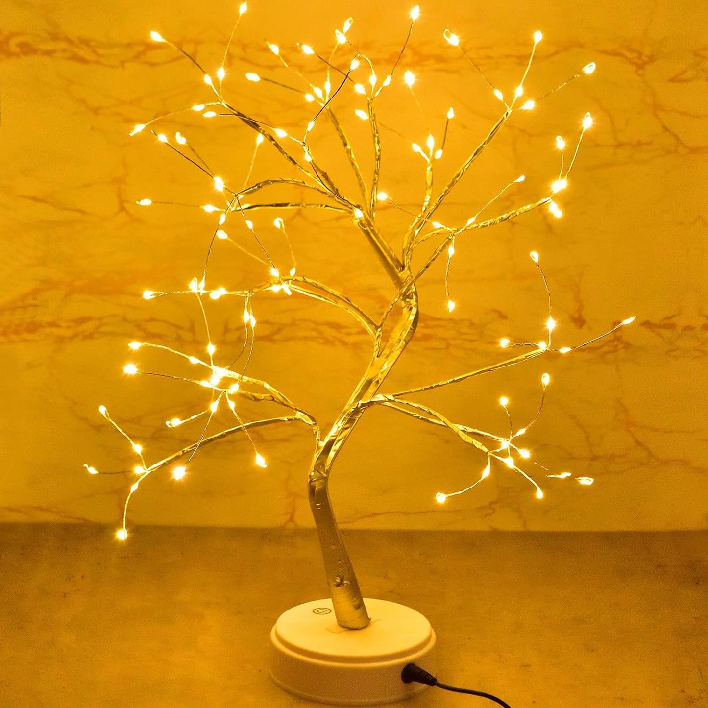 Christmas Tree with Fairy Lights 108-LED, Battery/Usb Operated, DIY Artificial Bonsai Light Tree Lamp Decoration for Gift Home Wedding Holiday (108 Led-Naked Lamp-Warm White)