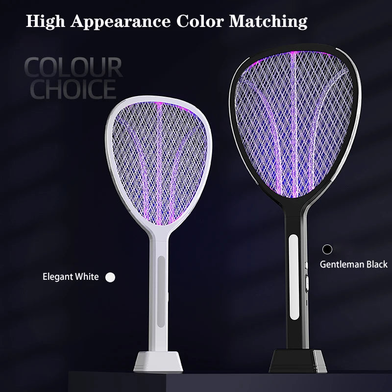 3 in 1 Widening of the Power Grid Electric Mosquito Swatter 3000V C-Type Charging Mosquito and Fly Killer