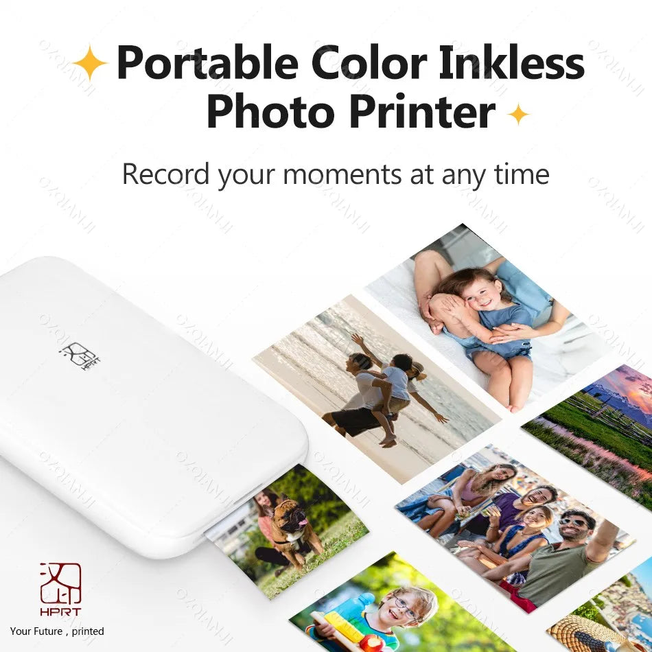 HPRT MT53 Portable Mni Mobile Pocket Printer BT Wireless Photo Printer with Zink Technology 2X3 Inch Color Photo Printer Maker