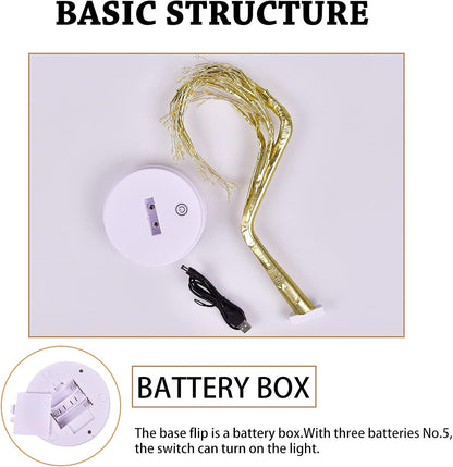 Christmas Tree with Fairy Lights 108-LED, Battery/Usb Operated, DIY Artificial Bonsai Light Tree Lamp Decoration for Gift Home Wedding Holiday (108 Led-Naked Lamp-Warm White)