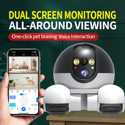 4MP V360Pro APP Running Dual Lens IP Dome Camera Full Color AI Humanoid Detection Home Security CCTV Baby Monitor